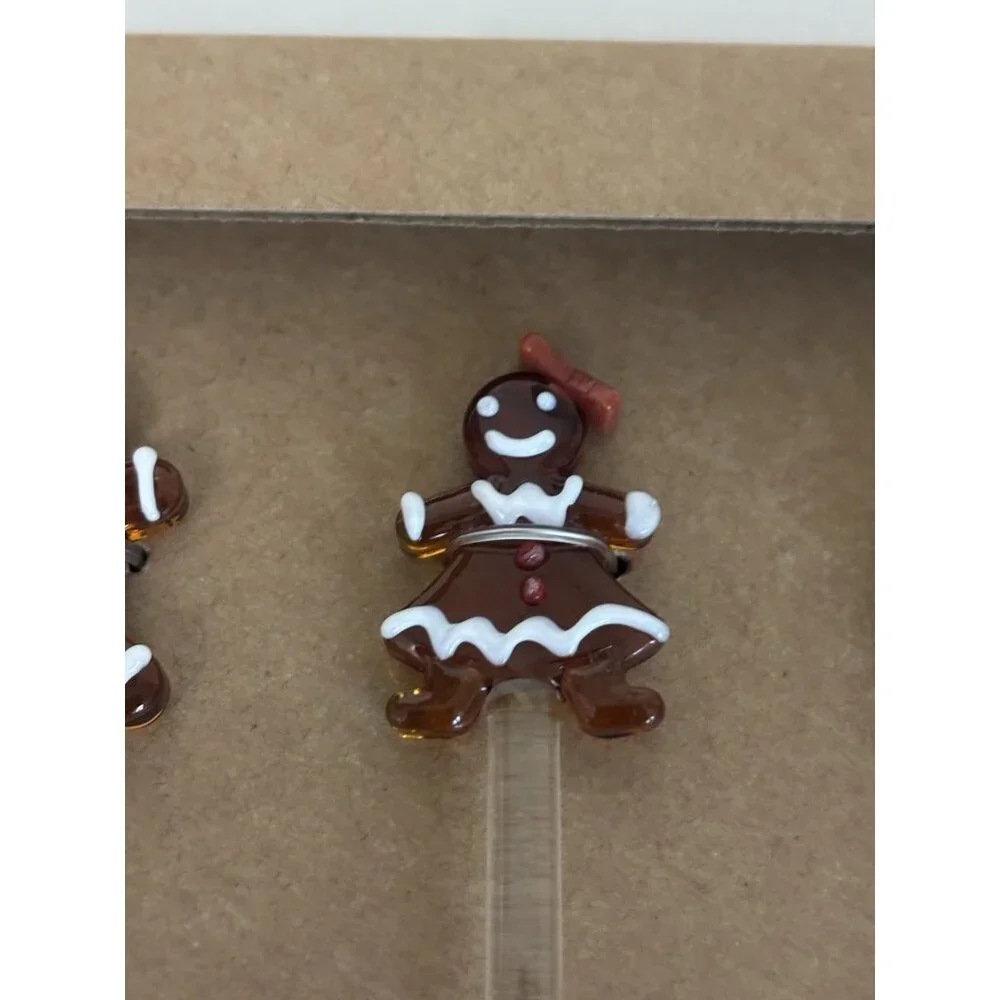Pottery Barn‎ Gingerbread Icon Glass Stir Sticks, Set Of Four Stirrers NEW